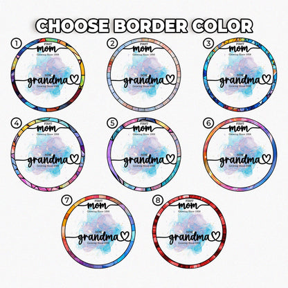 Custom Grandma's Garden Stained Glass Suncatcher, Birth Month Flower Window Hanging, Mothers Day Gift, Nana gift, Gift for Grandma