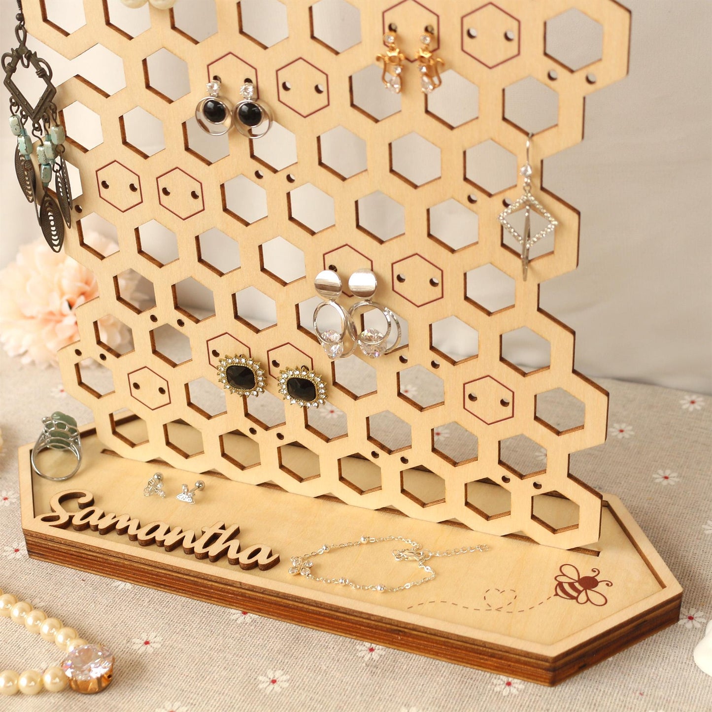 Jewelry Organizer Personalized Earring Stand Jewelry Organization Earring Holder Birthday Gifts for Her Mothers Day Gifts