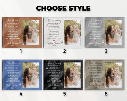 Custom First Mother's Day Picture Frame,Photo Gift for Mom,1st Mothers Day Gift from Baby,Dear Mommy Poem,Mother's Day 2025 Gift New Mommy