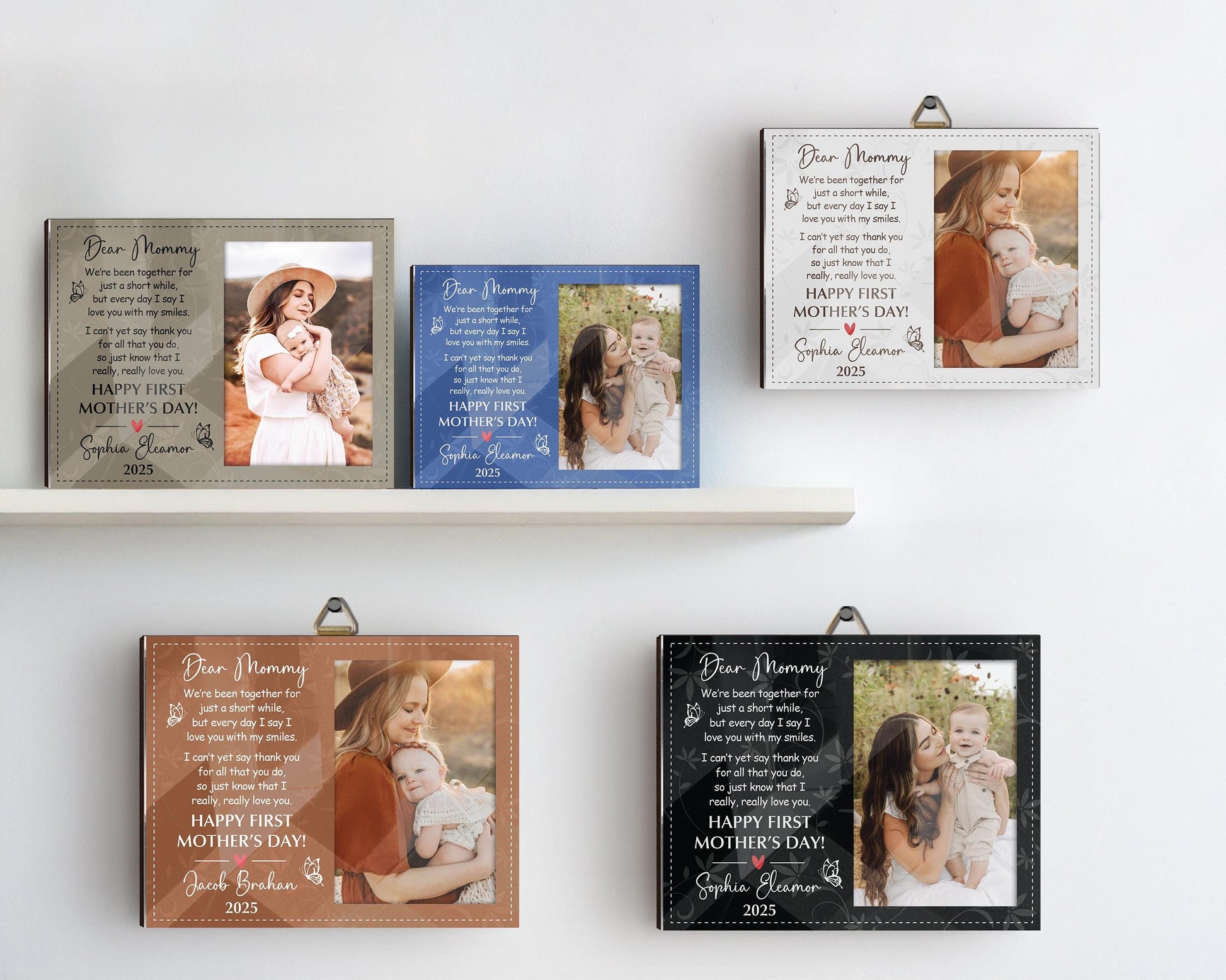 Custom First Mother's Day Picture Frame,Photo Gift for Mom,1st Mothers Day Gift from Baby,Dear Mommy Poem,Mother's Day 2025 Gift New Mommy