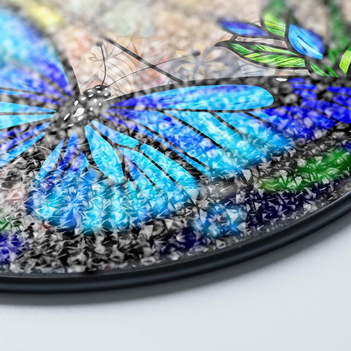 Blue Butterfly Stained Glass Suncatcher Window Hanging,Butterfly Lovers Flower,Insect Suncatcher,Nature Lovers Gift,Mother's Day,Home Decor