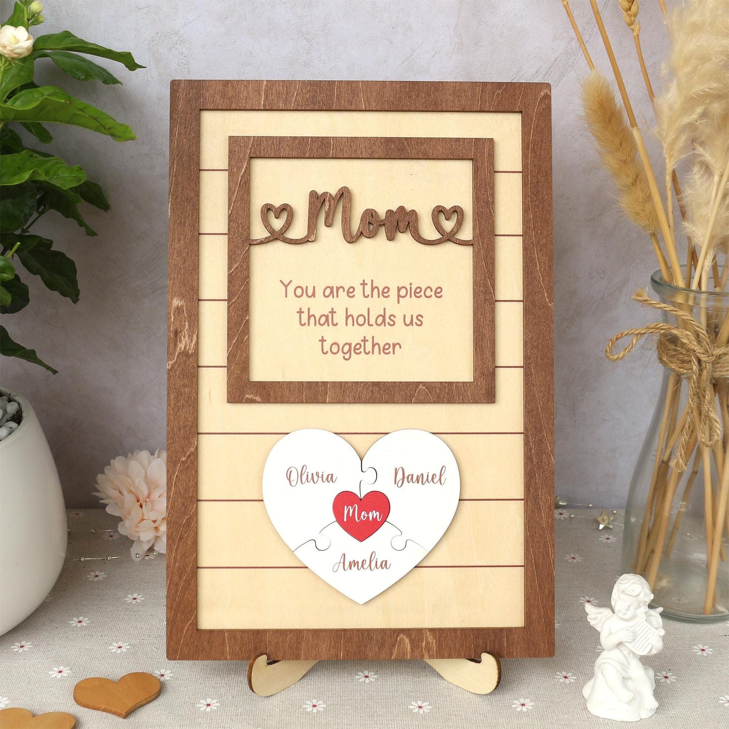 Custom Mom Puzzle Sign With Kids Name, Mother's Day Puzzle Sign, Gift for Mom, Mom Gift From Kids, New Mom Gift, Mother In Law Gift