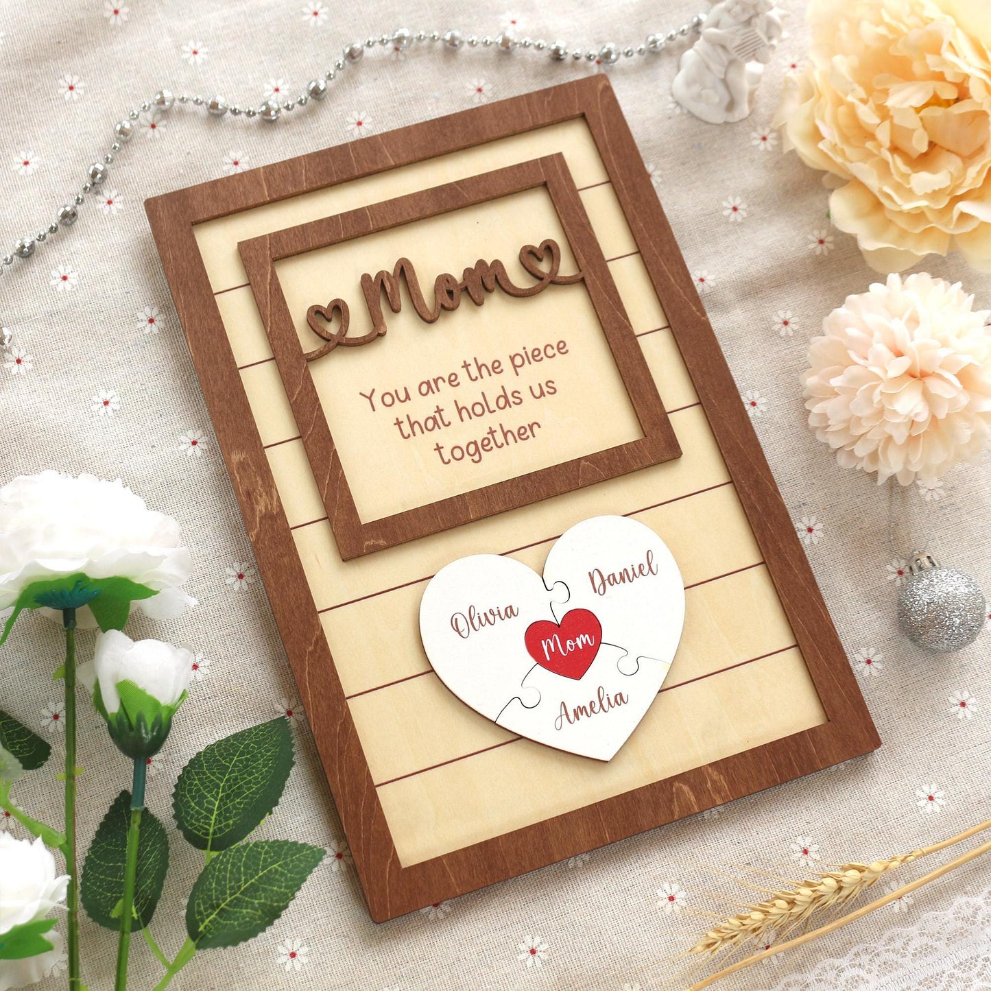 Custom Mom Puzzle Sign With Kids Name, Mother's Day Puzzle Sign, Gift for Mom, Mom Gift From Kids, New Mom Gift, Mother In Law Gift