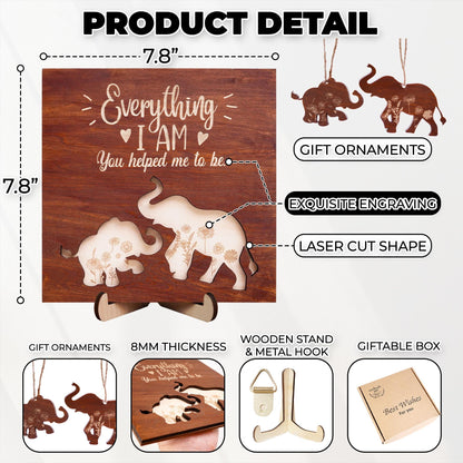 Mother Elephant Wood Sign Mother's Day Gift , Gift for Mom Personalized Custom Decor, Gifts For Mom, Gift for Grandma, Name Family Wood Sign