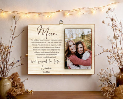 Mother of the Bride Gift from the Bride,Photo on Wood,Picture Frame,Father of the Bride Gift from Bride,Wedding Gift Mom Dad from Daughter