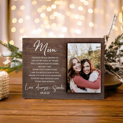 Mother of the Bride Gift from the Bride,Photo on Wood,Picture Frame,Father of the Bride Gift from Bride,Wedding Gift Mom Dad from Daughter
