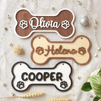 Wooden Dog Name Sign  Personalized Pet Name Plaque for Pet House, Room, Crate, Kennel, or Feeding Area  Dog Sign  Dog House Sign