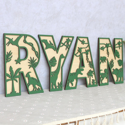 Dinosaur Name Sign - Dinosaur Letters- Personalised Name Sign - Custom Name Decor - - Dinosaur Wall Art - Baby Gift - Nursery Decor