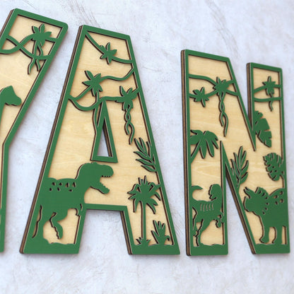 Dinosaur Name Sign - Dinosaur Letters- Personalised Name Sign - Custom Name Decor - - Dinosaur Wall Art - Baby Gift - Nursery Decor