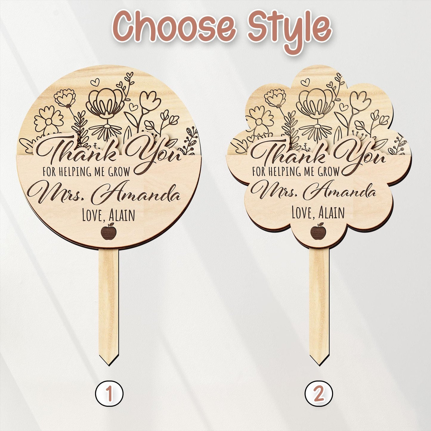 Teacher Gift Card Holder,Teacher Plant Sign,Teacher Appreciation,Thank You Teacher End of Year,Teacher Keepsake,Helping Me Grow,Garden Tag