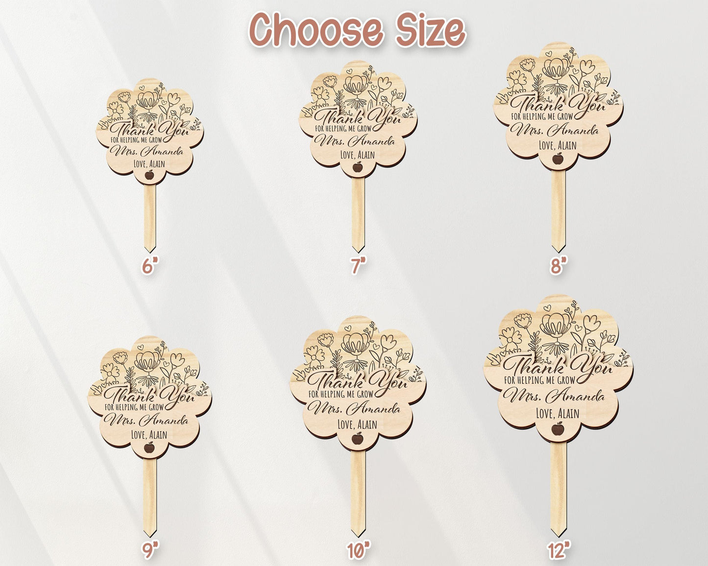 Teacher Gift Card Holder,Teacher Plant Sign,Teacher Appreciation,Thank You Teacher End of Year,Teacher Keepsake,Helping Me Grow,Garden Tag