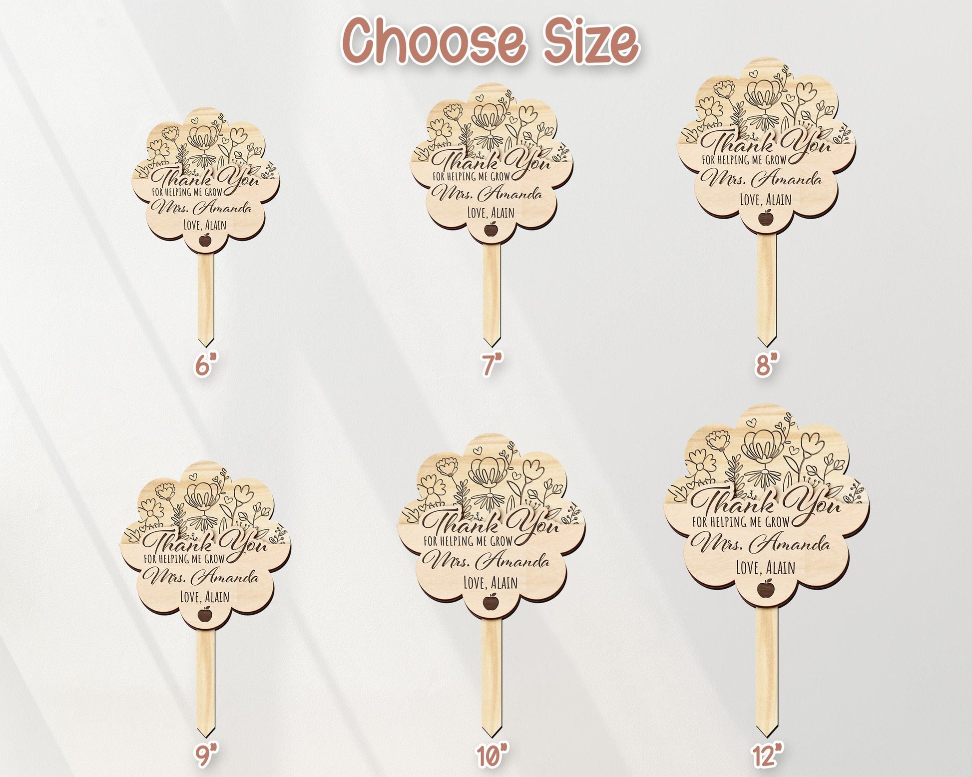 Teacher Gift Card Holder,Teacher Plant Sign,Teacher Appreciation,Thank You Teacher End of Year,Teacher Keepsake,Helping Me Grow,Garden Tag