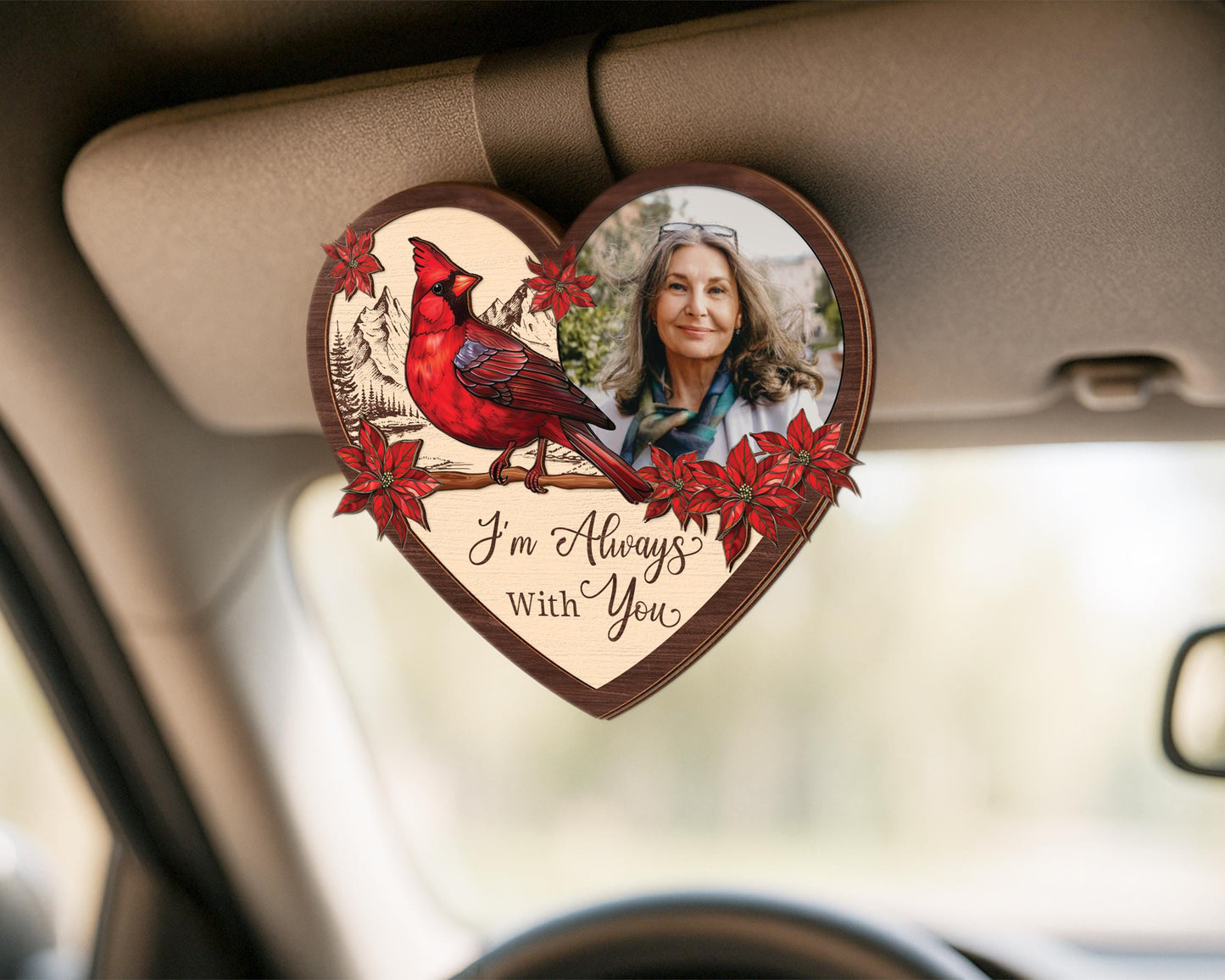 Loss of Father Gift,Custom Photo Car Visor Clip,Sympathy Memorial Gift,I'm Always With You,Loss Of Dad Mom,Sun Visor Picture Clip,Grief Gift