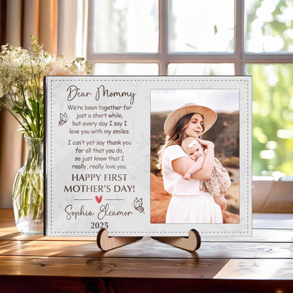 Personalized First Mother's Day Picture Frame,1st Mother's Day Gift from Baby,Dear Mommy Poem,Mother's Day 2025 Gift New Mom,Gift for Wife