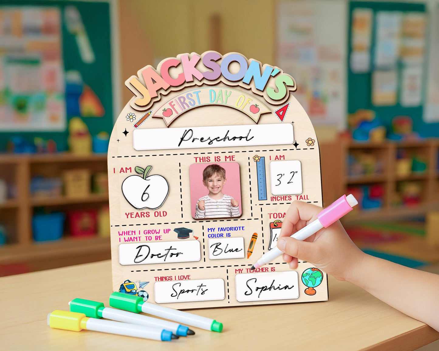 Custom First And Last Day School Sign,First Day Of School Board,Preschool Back To School Photo Prop,Gift for Student,Son,Daughter,Kids Gift