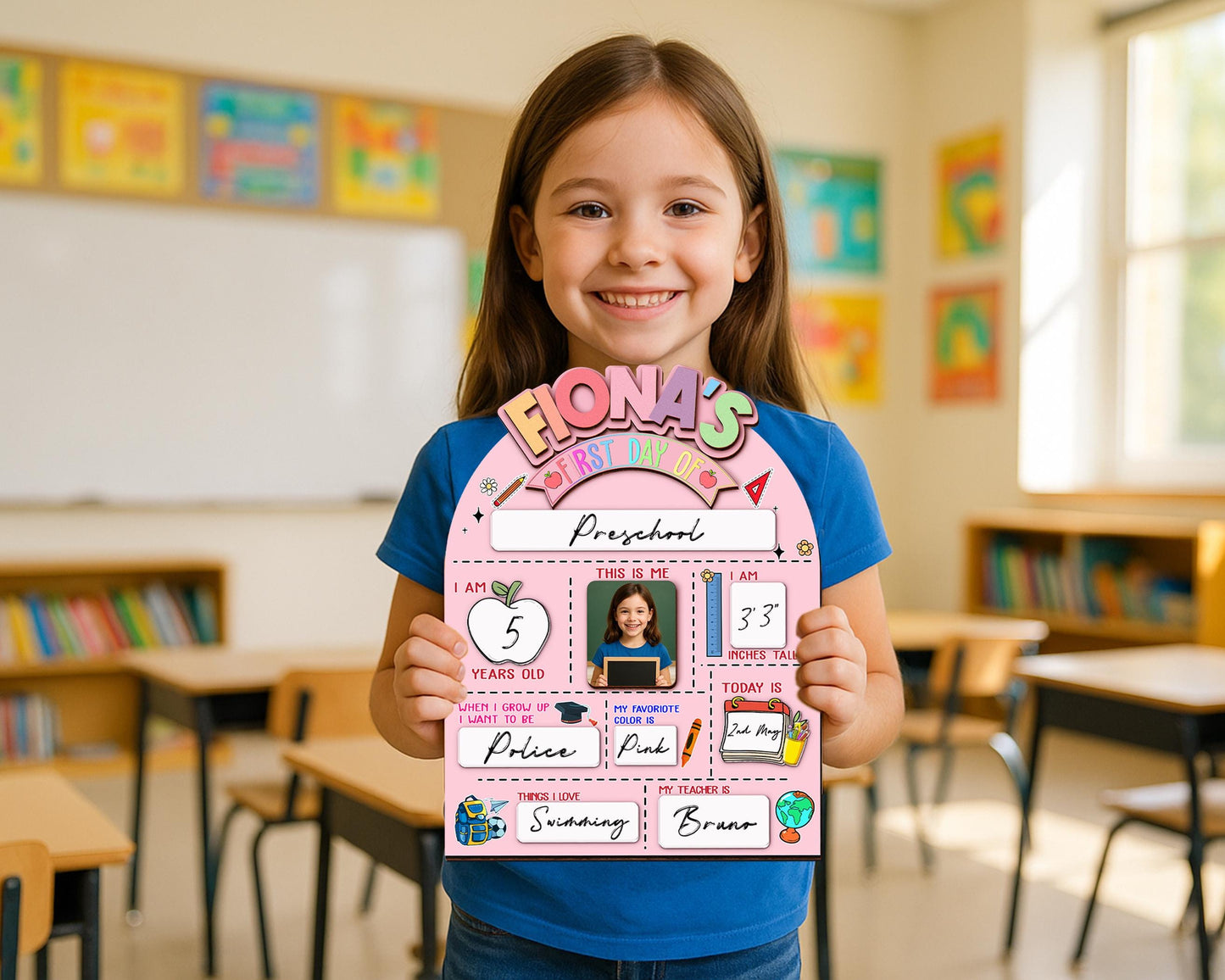 Custom First And Last Day School Sign,First Day Of School Board,Preschool Back To School Photo Prop,Gift for Student,Son,Daughter,Kids Gift