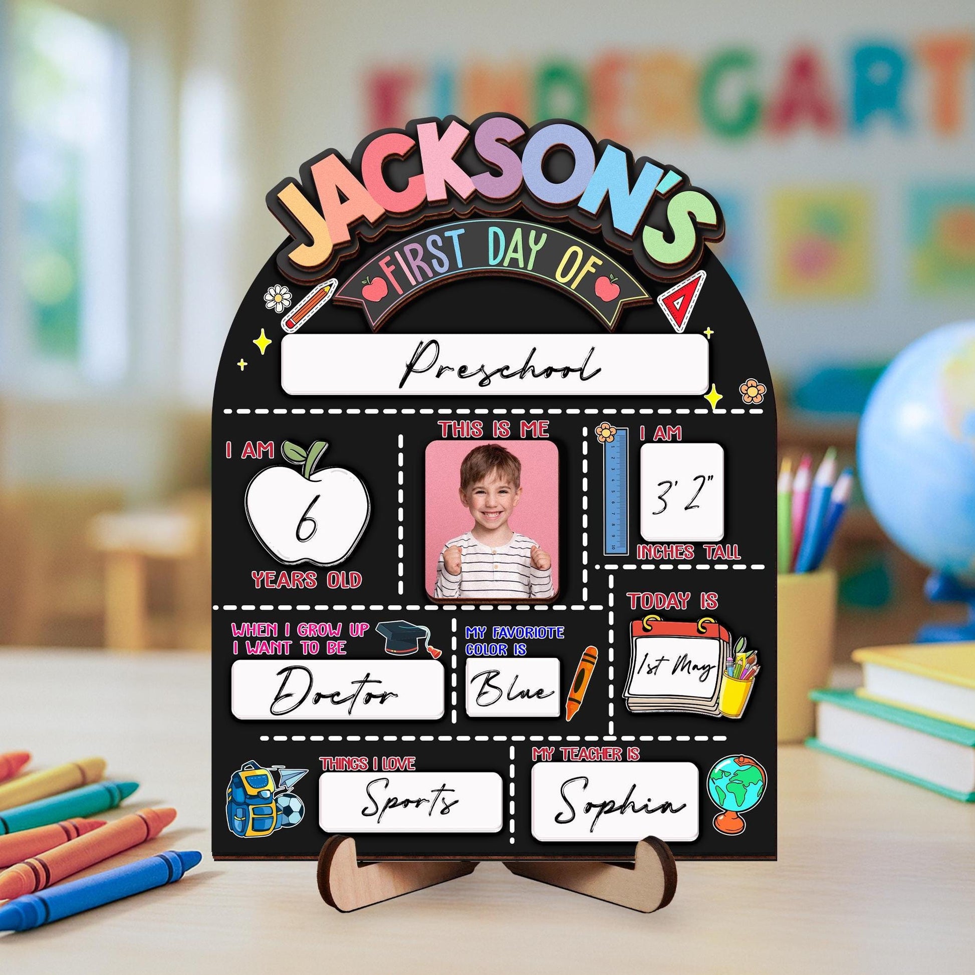 Custom First And Last Day School Sign,First Day Of School Board,Preschool Back To School Photo Prop,Gift for Student,Son,Daughter,Kids Gift