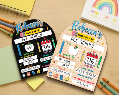 Custom Back to School Board,First And Last Day School Interchangeable Sign,First Day of School,Dry Erase Sign,Gifts for Kids,Son,Daughter