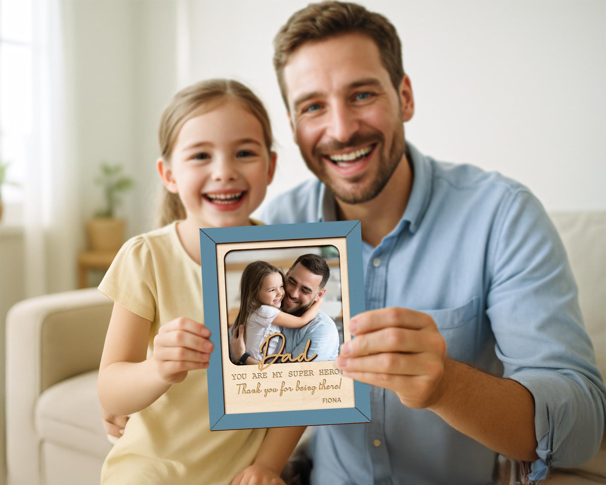 Personalized Photo Sign for Dad,Father's Day Gift for Daddy,Father Gift,Birthday Gift,Thank you dad,Picture Frame,Grandpa Gift,Best Dad Ever