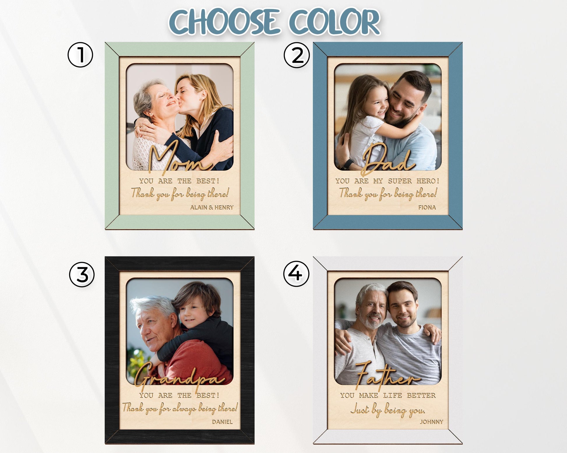 Personalized Photo Sign for Dad,Father's Day Gift for Daddy,Father Gift,Birthday Gift,Thank you dad,Picture Frame,Grandpa Gift,Best Dad Ever