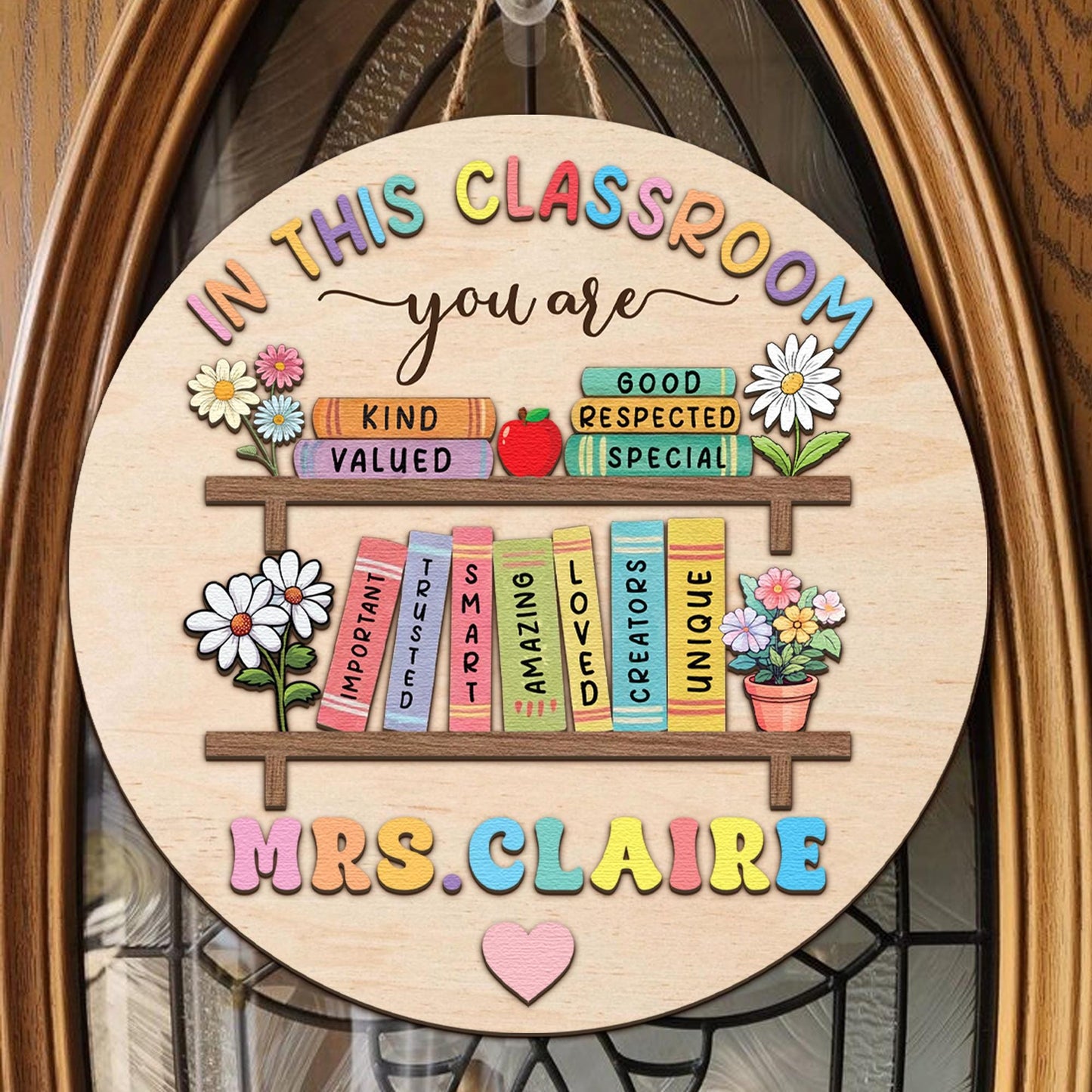 Customized Teacher 3D Door Sign, Teacher Door Hanger, Classroom Welcome Sign, Classroom Decor, Custom Teacher Name Sign, Teacher Wooden Sign