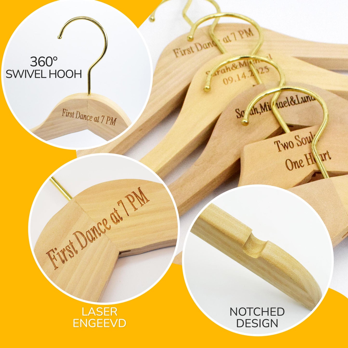 Personalized Wooden Bridesmaid Hangers With Name,Hanger For Bridal Party,Wedding Dress Hanger,Engraved Hanger,Bridesmaid Gift,Gift For Her