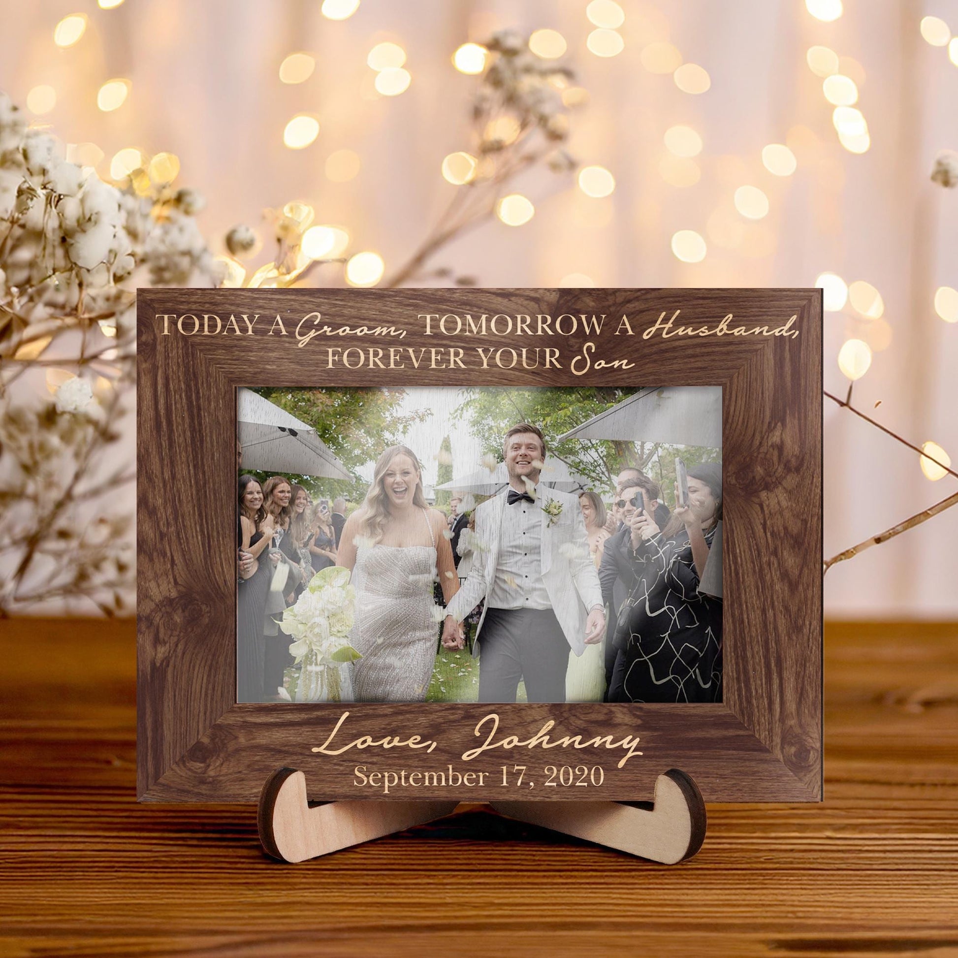Custom Photo Frame,Parents of the Groom,Wedding Picture Frame,Today a Groom Tomorrow a Husband,Engagement Couple,Wedding Gift,Gift from Son
