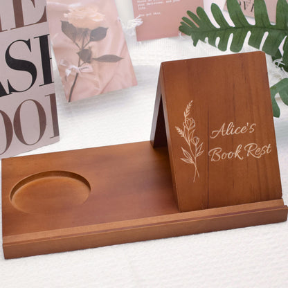 Wooden Triangle Book Stand,Custom book stand,Mother's Day Gift,Book Holder With Slot For Tablet Book,Gifts For Readers,Minimalist home decor