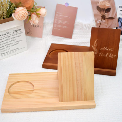 Wooden Triangle Book Stand,Custom book stand,Mother's Day Gift,Book Holder With Slot For Tablet Book,Gifts For Readers,Minimalist home decor