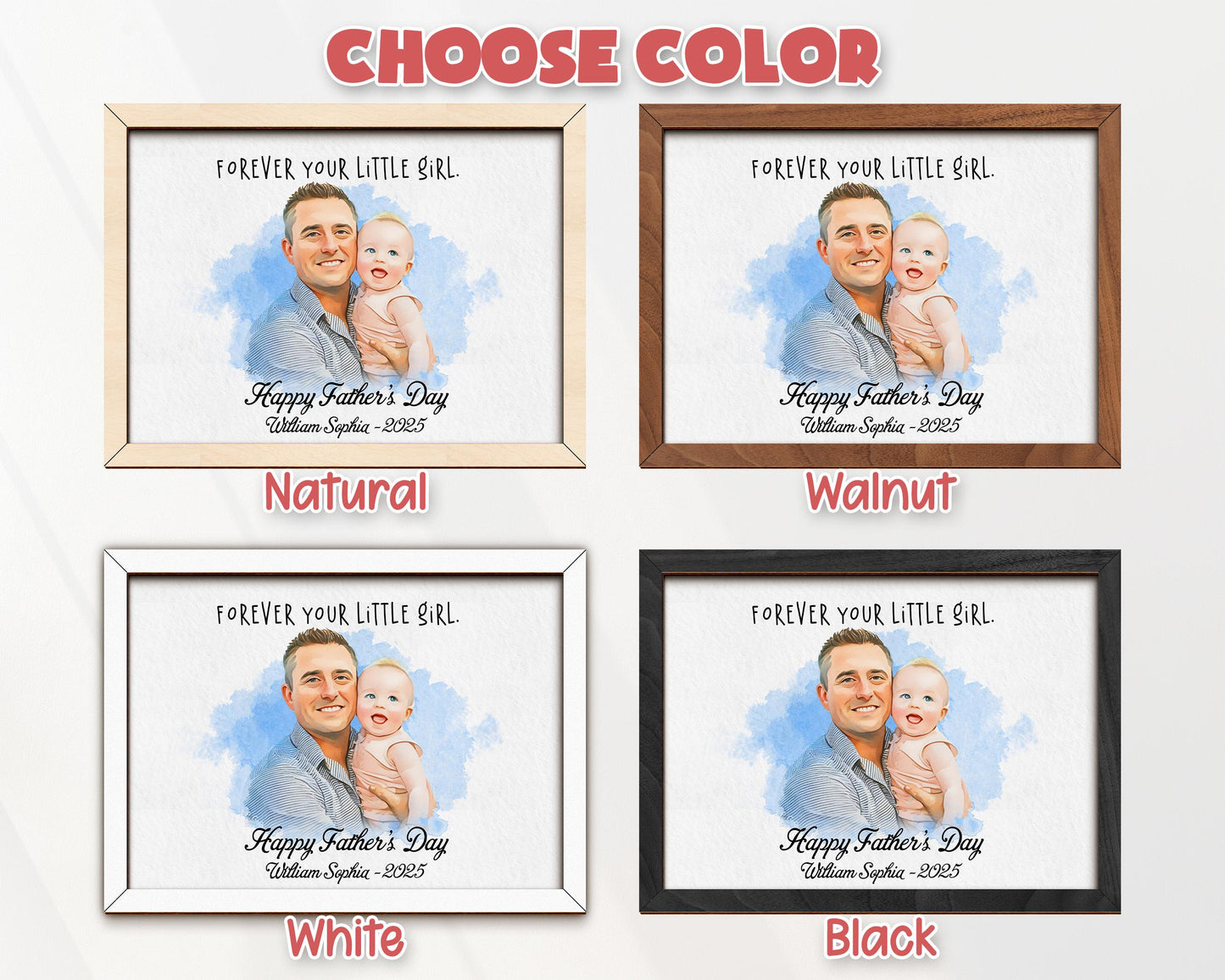 Personalised Dad Drawing, Fathers Day Present For Him From Daughter Wife, Meaningful Artwork, Birthday Art Gift, Father's Day unforgettable