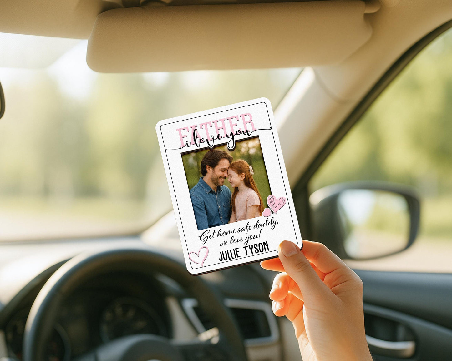 Photo Car Visor Clip for Dad, Drive Safe Dad Gift, Personalized Drive Safe Visor Photo Frame, Drive Safe Reminder, Sun Visor Clip Gifts 2025