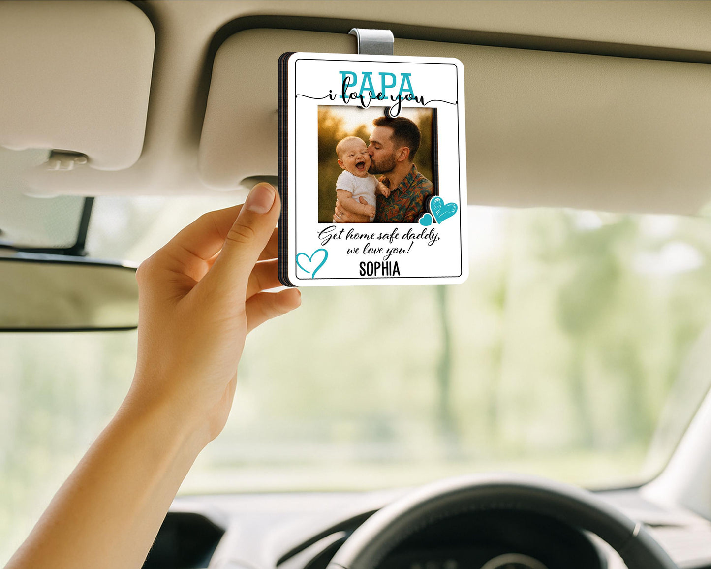 Photo Car Visor Clip for Dad, Drive Safe Dad Gift, Personalized Drive Safe Visor Photo Frame, Drive Safe Reminder, Sun Visor Clip Gifts 2025