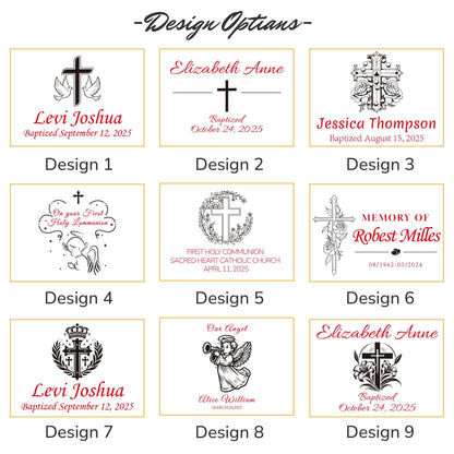 Engraved Wood Keepsake Box,Personalized Baptism, First Communion, Christening Gift, Religious Gift for Godchild, Grandchild, Godparents