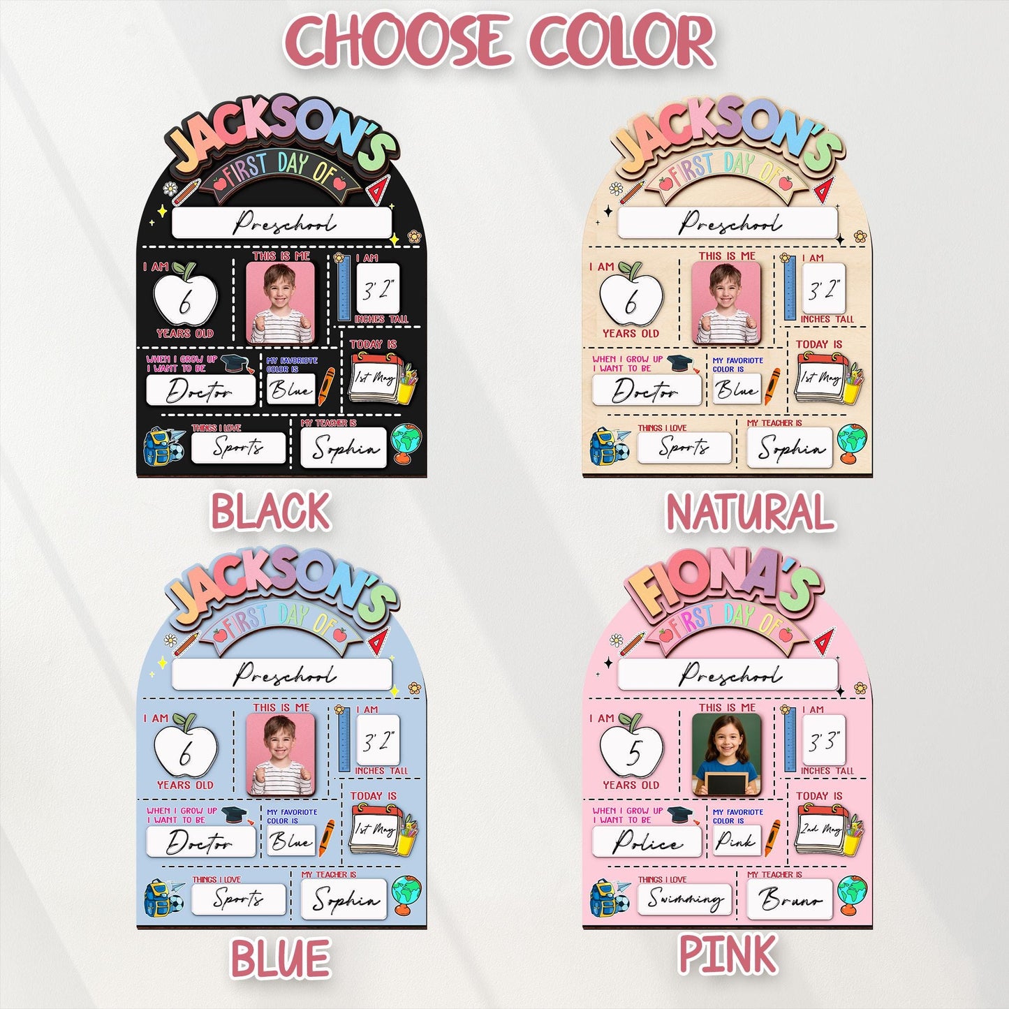 Custom First And Last Day School Sign,First Day Of School Board,Preschool Back To School Photo Prop,Gift for Student,Son,Daughter,Kids Gift