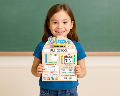 Custom Back to School Board,First And Last Day School Interchangeable Sign,First Day of School,Dry Erase Sign,Gifts for Kids,Son,Daughter