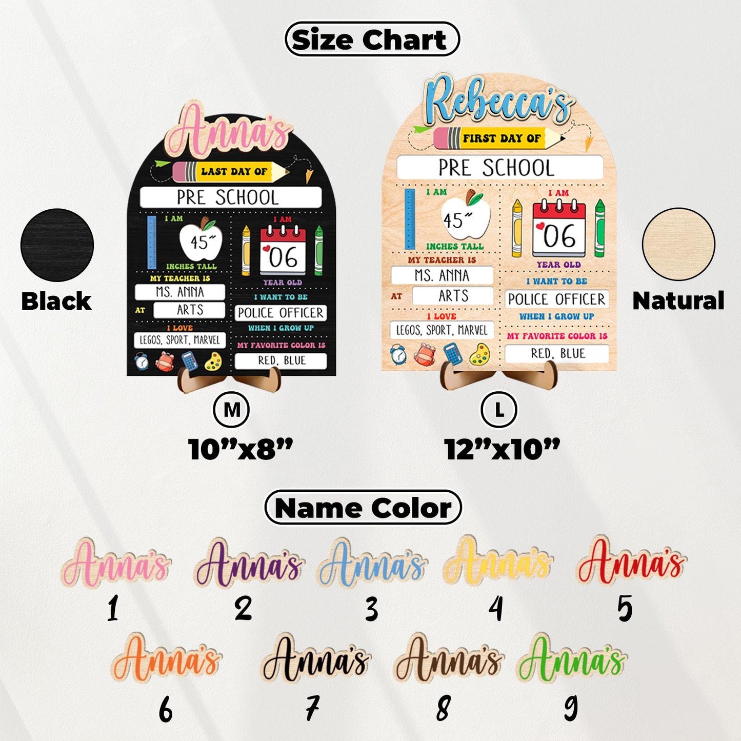 Custom Back to School Board,First And Last Day School Interchangeable Sign,First Day of School,Dry Erase Sign,Gifts for Kids,Son,Daughter