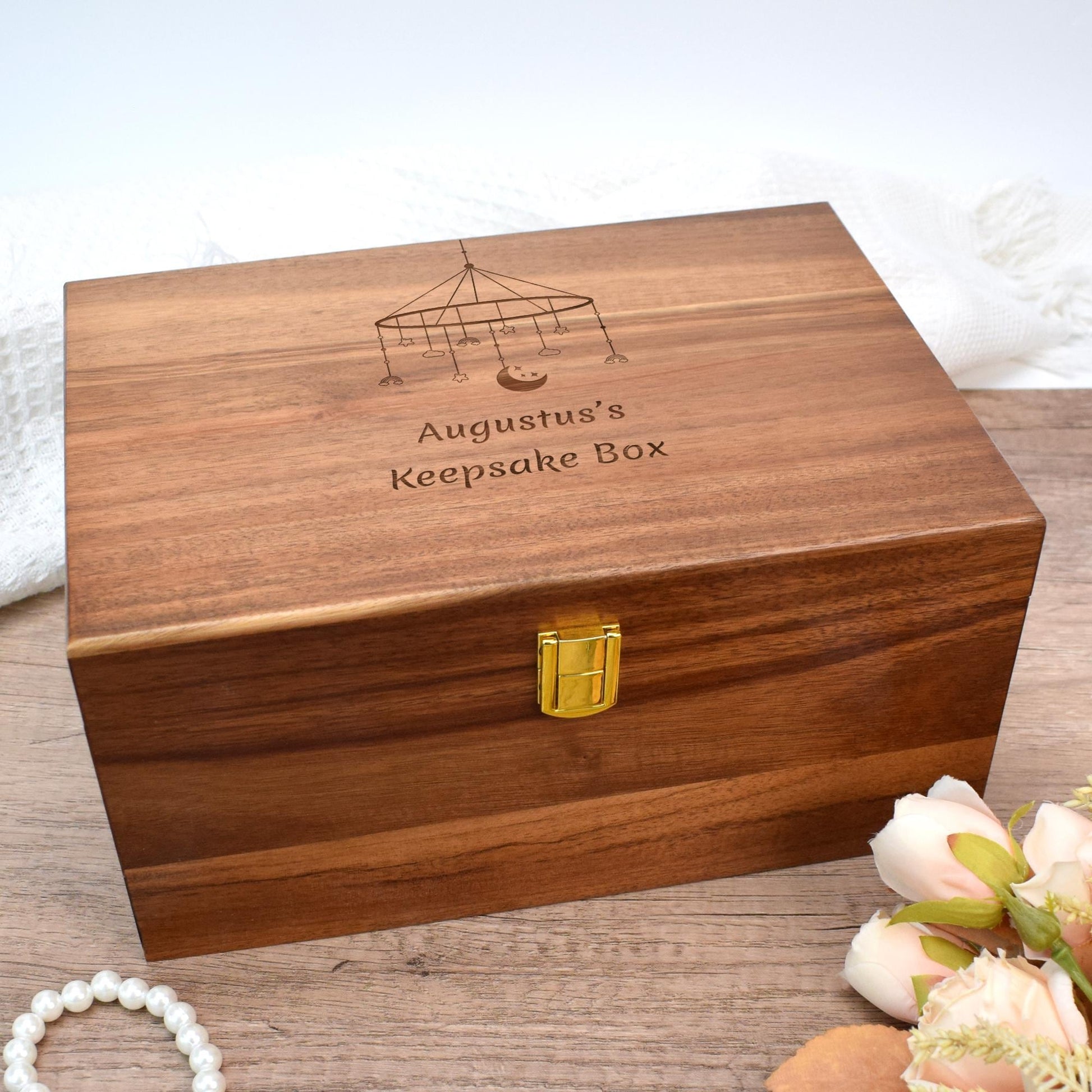 Personalized Baby Memory Box, Custom Unique Gift for New baby,Engraved Wooden Baby Box, Babyâs First Year Keepsake, Newborn Baby Shower Gift