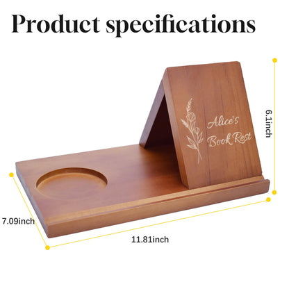 Wooden Triangle Book Stand,Custom book stand,Mother's Day Gift,Book Holder With Slot For Tablet Book,Gifts For Readers,Minimalist home decor