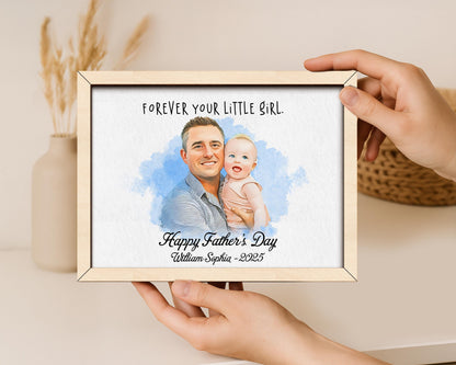 Personalised Dad Drawing, Fathers Day Present For Him From Daughter Wife, Meaningful Artwork, Birthday Art Gift, Father's Day unforgettable