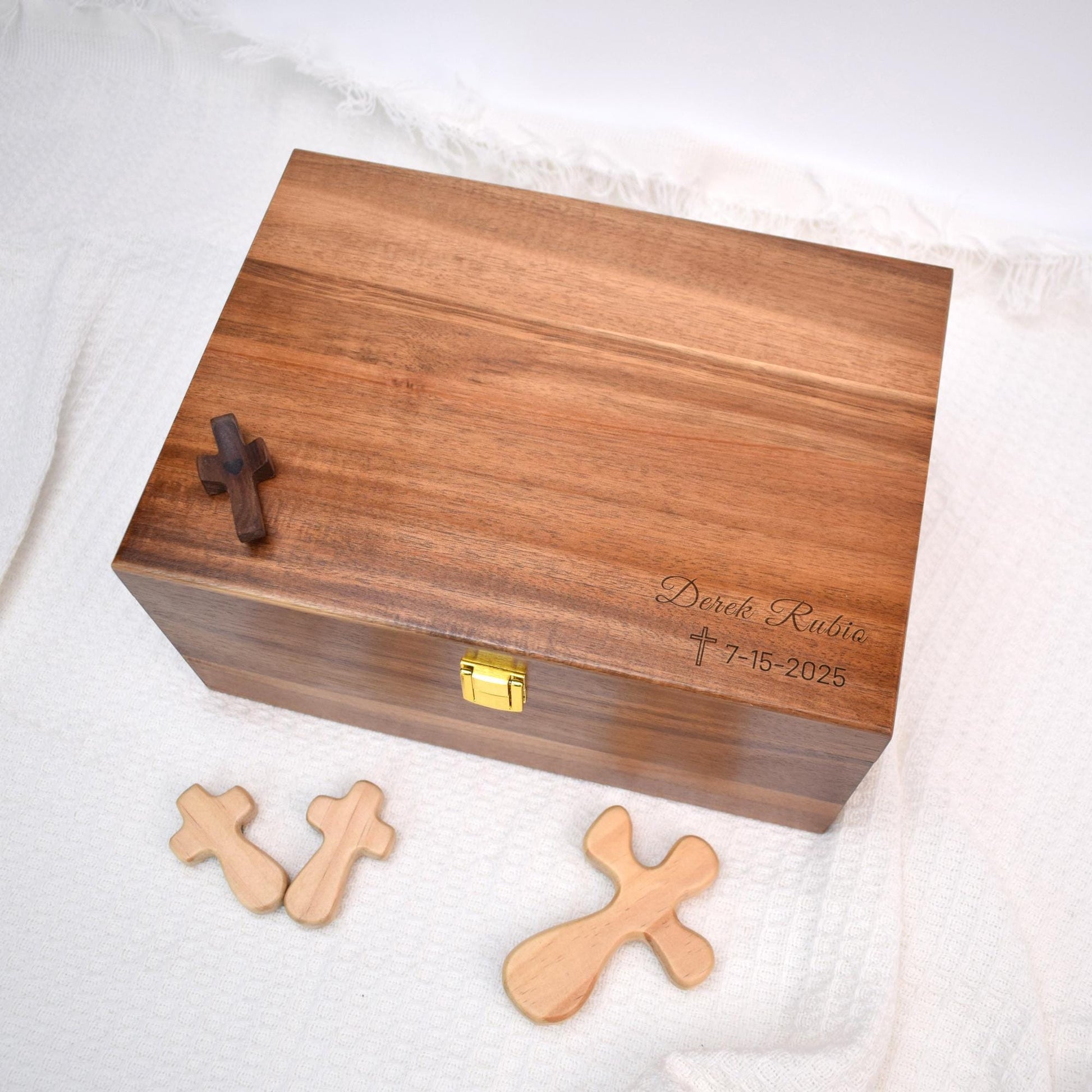 Engraved Wood Prayer Box,Personalized Baptism, First Communion, Christening Gift, Religious Gift for Godchild, Grandchild, Godparents