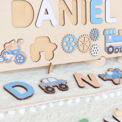 Montessori Busy Board | Personalized Birthday Gift | 1st Birthday Baby Boy Gifts Puzzle Sensory Wooden Toys First Christmas Gift for Kids