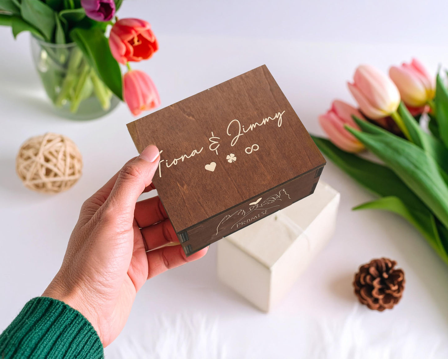 Pull Out Photo Album Custom Wooden Photo Box Personalized Memory Keepsake Box Trinket Wood Box Customized Wooden Photo Frame Shadow Box