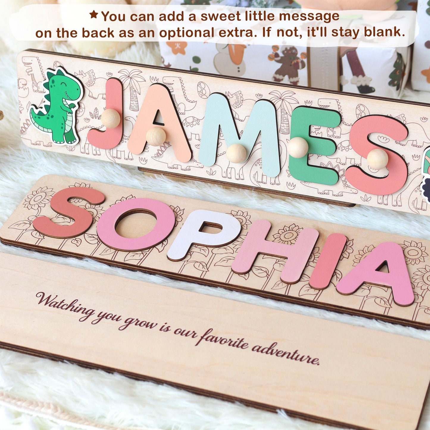 Personalized Name Puzzle Girl | First Christmas Gifts For Toddlers | 1st Birthday Gifts | Montessori Toys | Baby Shower Gifts