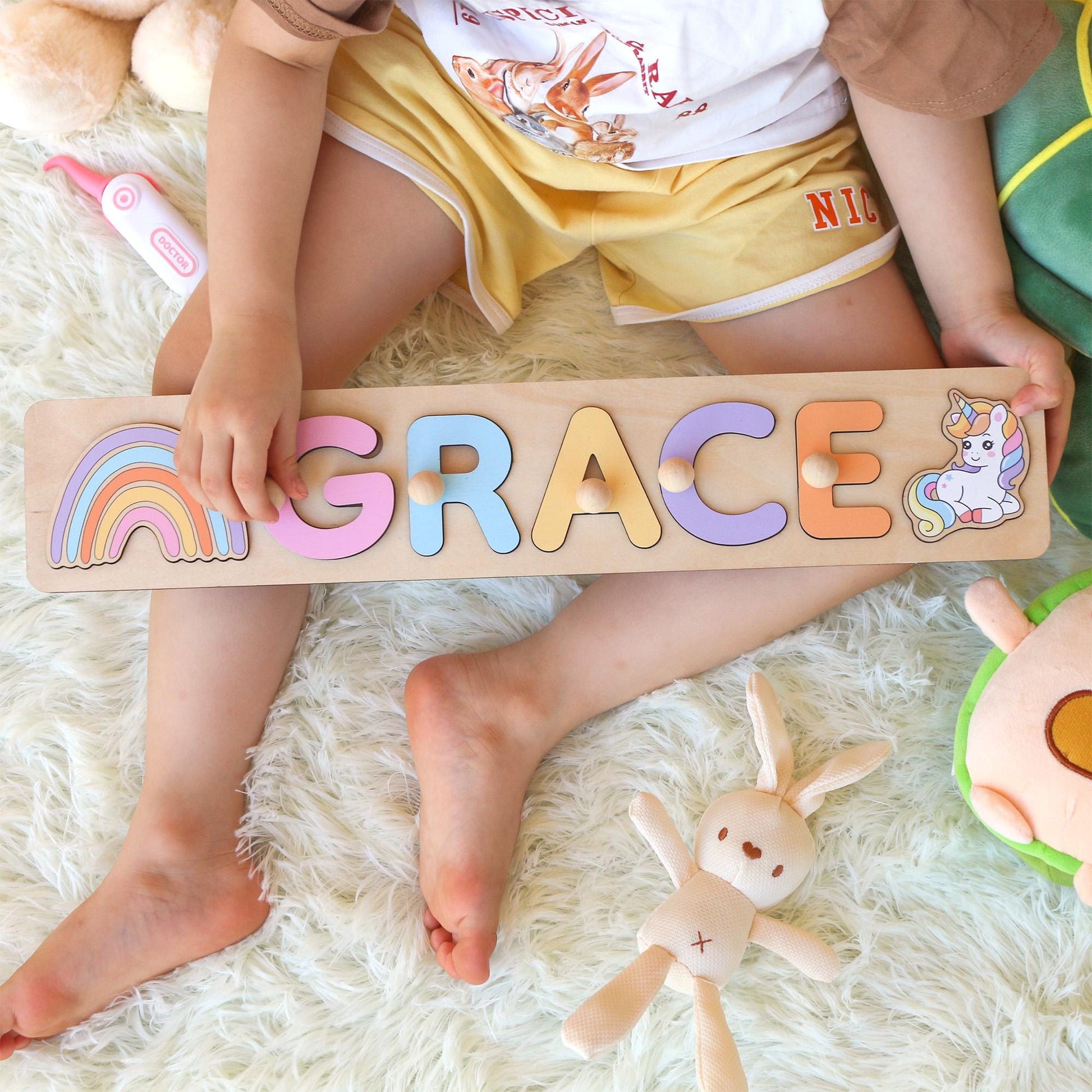 Personalized Name Puzzle | First Christmas Gifts For Toddlers | 1st Birthday Gifts | Montessori Toys | Baby Shower Gifts