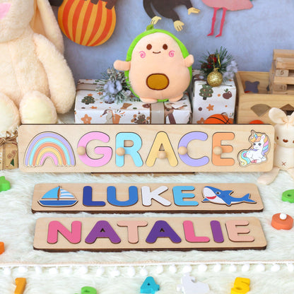 Personalized Name Puzzle | First Christmas Gifts For Toddlers | 1st Birthday Gifts | Montessori Toys | Baby Shower Gifts