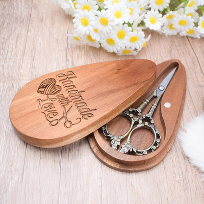 Embroidery Scissor Keeper Set â Custom Name with Personalized Wood Magnetic Box,Seamstress & Crafter Gift Idea