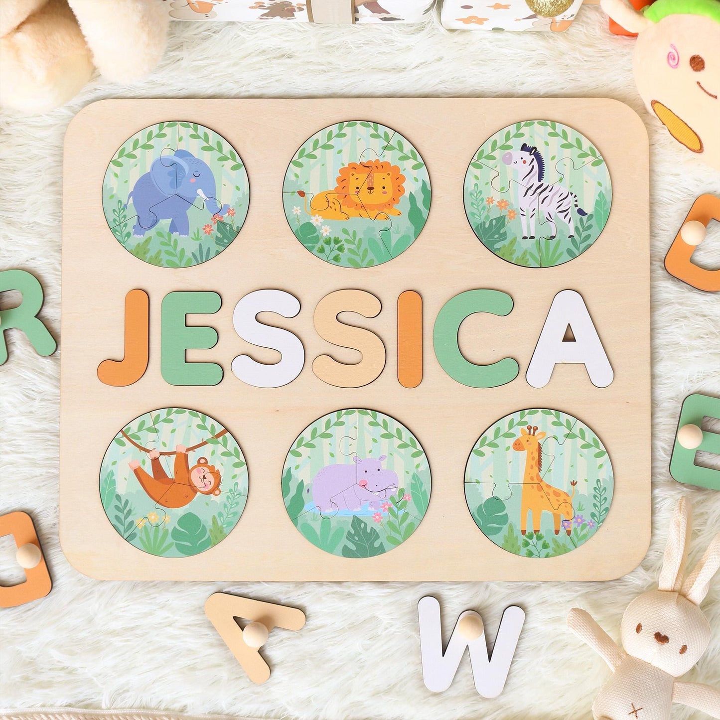 Personalized Name Puzzle | New Baby Gifts | 1st Birthday Gift | First Christmas Gift For Toddlers | Baby Shower Gift | Nursery Decor