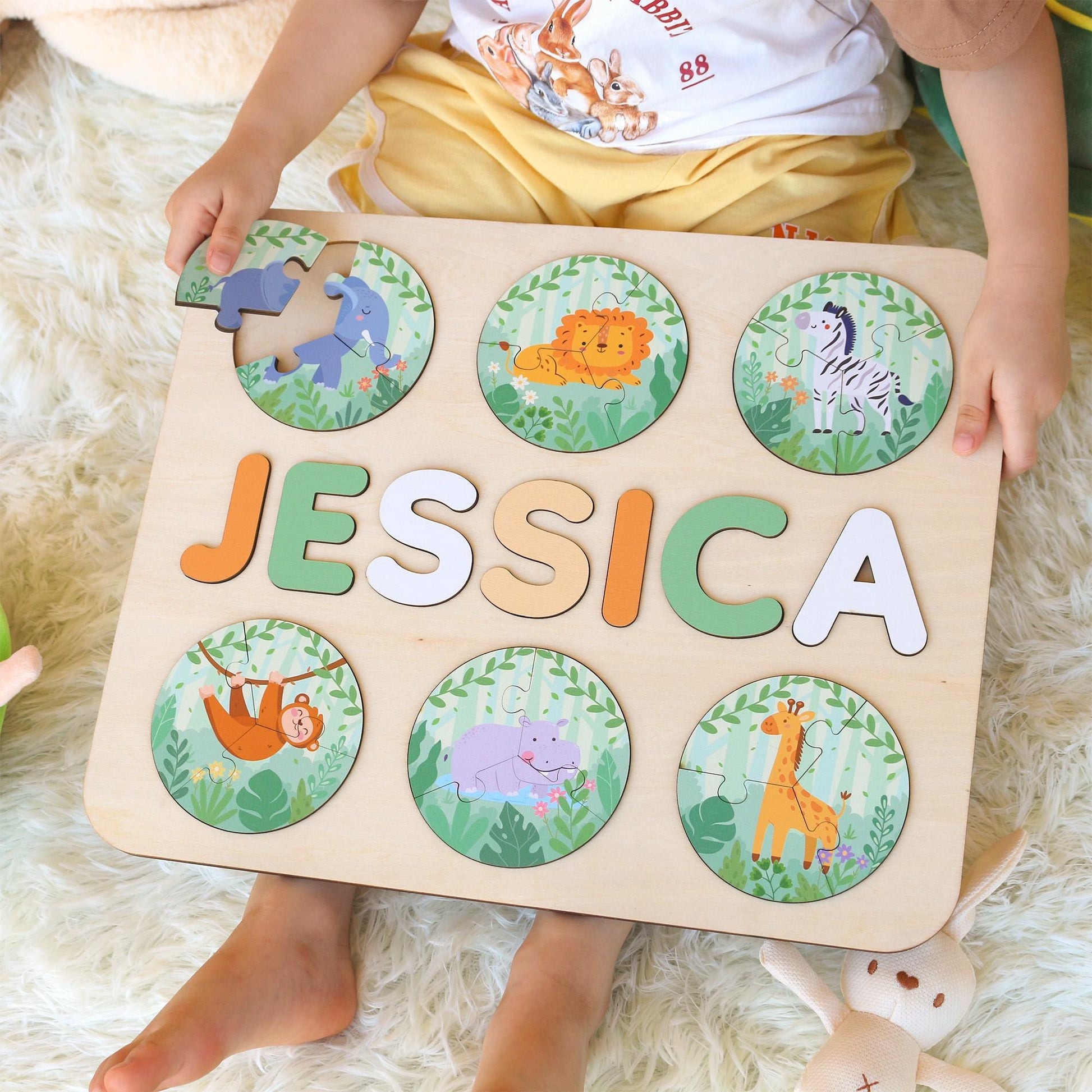Personalized Name Puzzle | New Baby Gifts | 1st Birthday Gift | First Christmas Gift For Toddlers | Baby Shower Gift | Nursery Decor