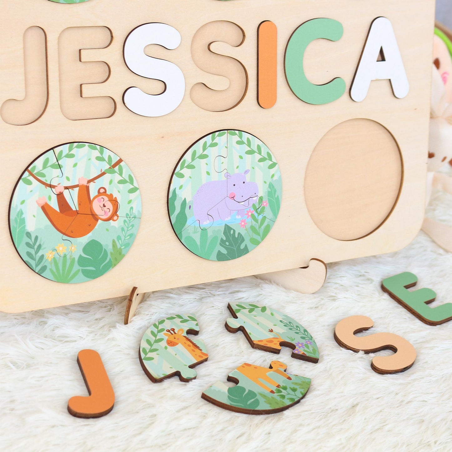 Personalized Name Puzzle | New Baby Gifts | 1st Birthday Gift | First Christmas Gift For Toddlers | Baby Shower Gift | Nursery Decor