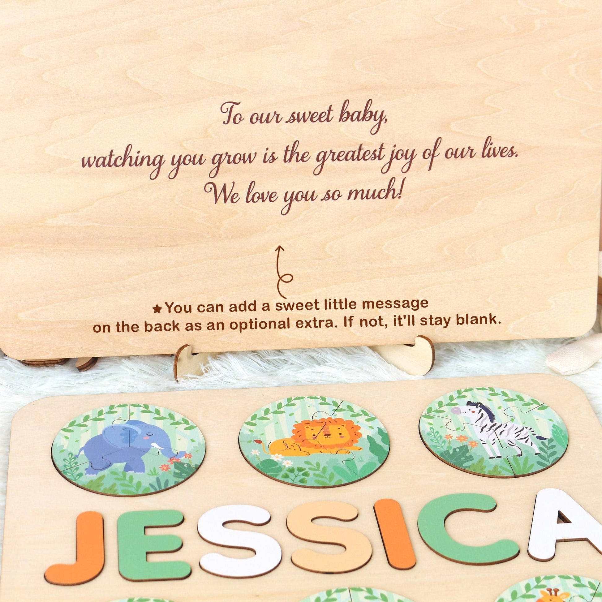 Personalized Name Puzzle | New Baby Gifts | 1st Birthday Gift | First Christmas Gift For Toddlers | Baby Shower Gift | Nursery Decor
